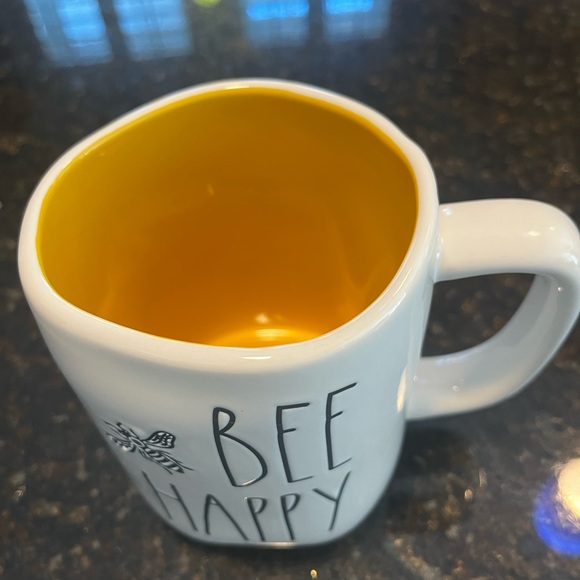 Rae Dunn Bee Happy Mug with Yellow Interior 2020 Limited Edition - Picture 3 of 3